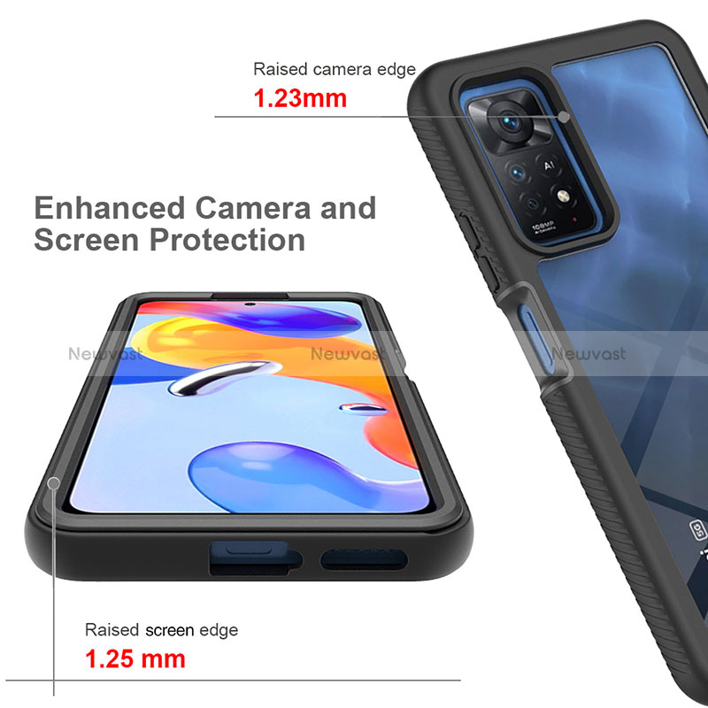Silicone Transparent Frame Case Cover 360 Degrees ZJ3 for Xiaomi Redmi Note 11 Pro 4G