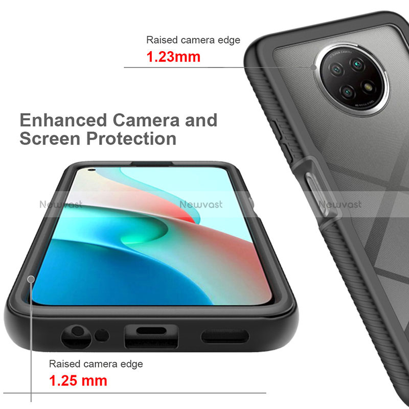 Silicone Transparent Frame Case Cover 360 Degrees ZJ3 for Xiaomi Redmi Note 9 5G