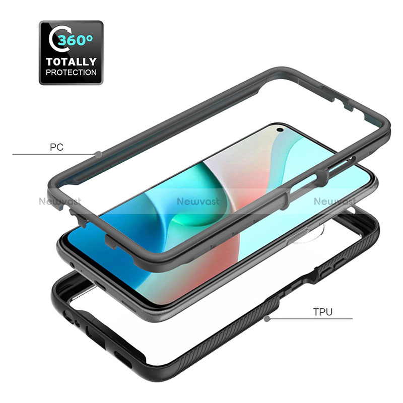 Silicone Transparent Frame Case Cover 360 Degrees ZJ3 for Xiaomi Redmi Note 9 5G