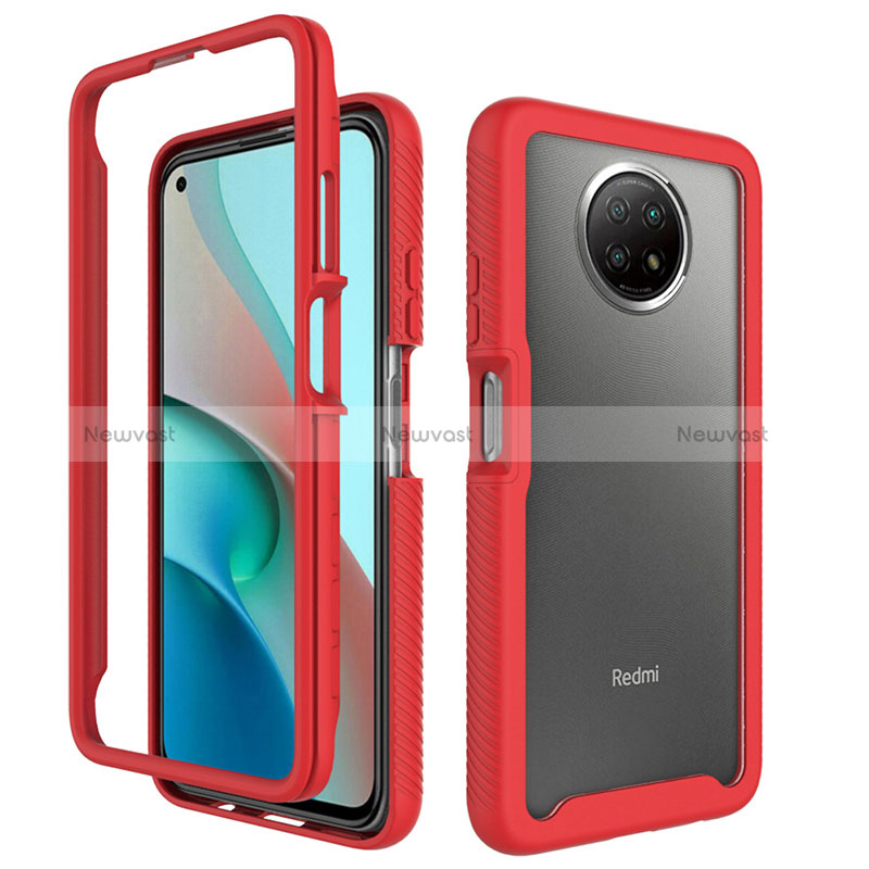 Silicone Transparent Frame Case Cover 360 Degrees ZJ3 for Xiaomi Redmi Note 9 5G