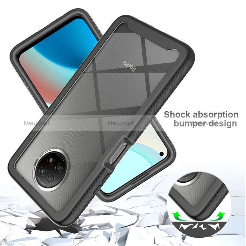 Silicone Transparent Frame Case Cover 360 Degrees ZJ3 for Xiaomi Redmi Note 9T 5G