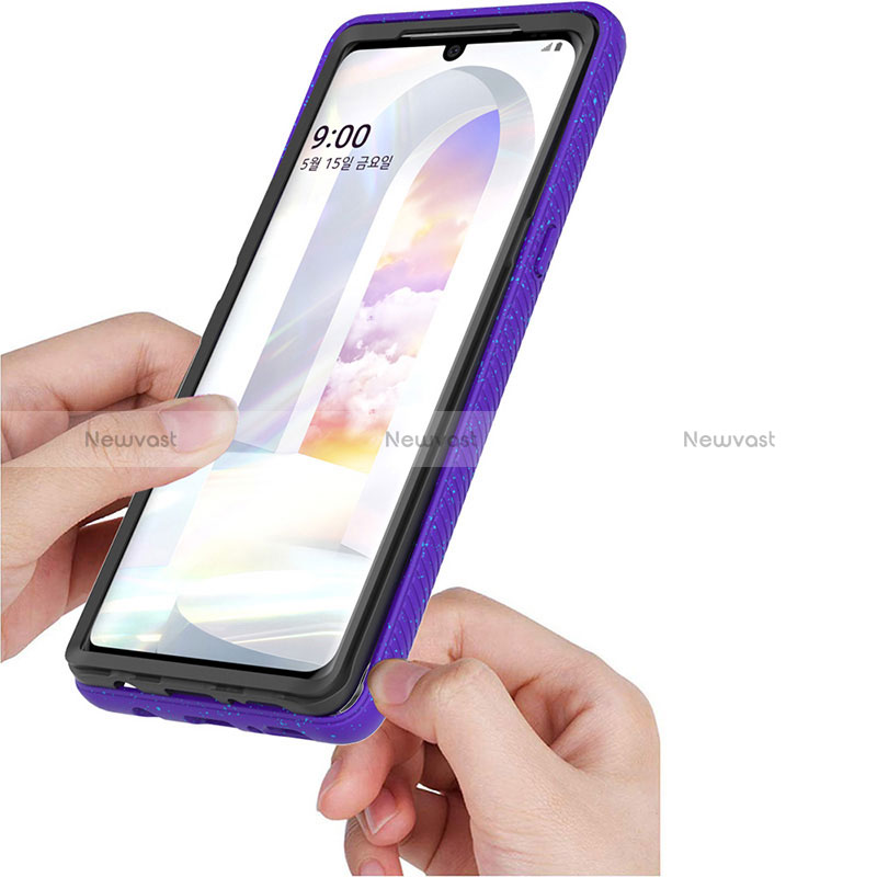 Silicone Transparent Frame Case Cover 360 Degrees ZJ4 for LG Velvet 4G