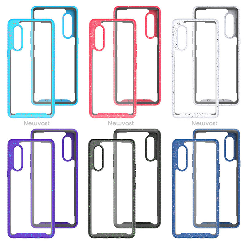 Silicone Transparent Frame Case Cover 360 Degrees ZJ4 for LG Velvet 5G