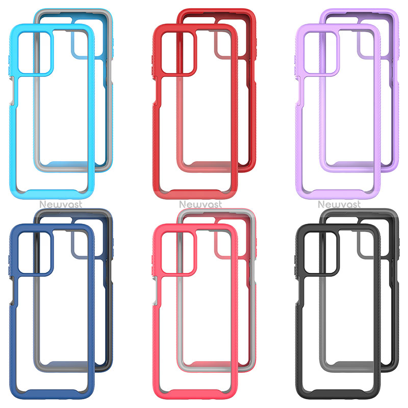 Silicone Transparent Frame Case Cover 360 Degrees ZJ4 for Motorola Moto G53 5G