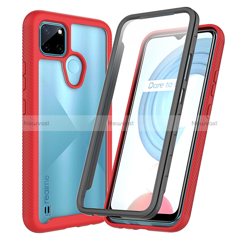 Silicone Transparent Frame Case Cover 360 Degrees ZJ4 for Realme C25Y