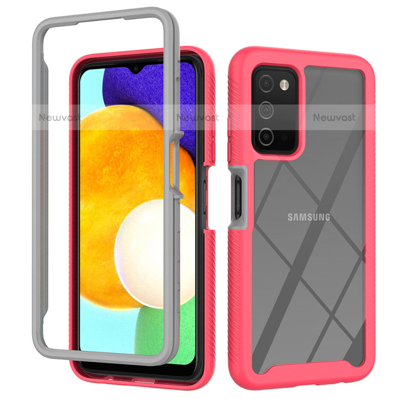 Silicone Transparent Frame Case Cover 360 Degrees ZJ4 for Samsung Galaxy A02s