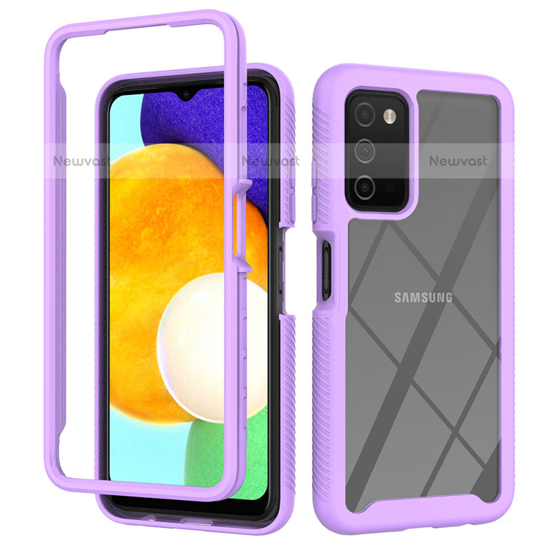 Silicone Transparent Frame Case Cover 360 Degrees ZJ4 for Samsung Galaxy A02s