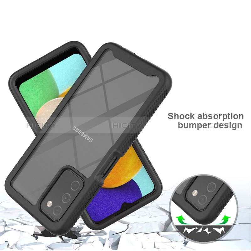 Silicone Transparent Frame Case Cover 360 Degrees ZJ4 for Samsung Galaxy A03s