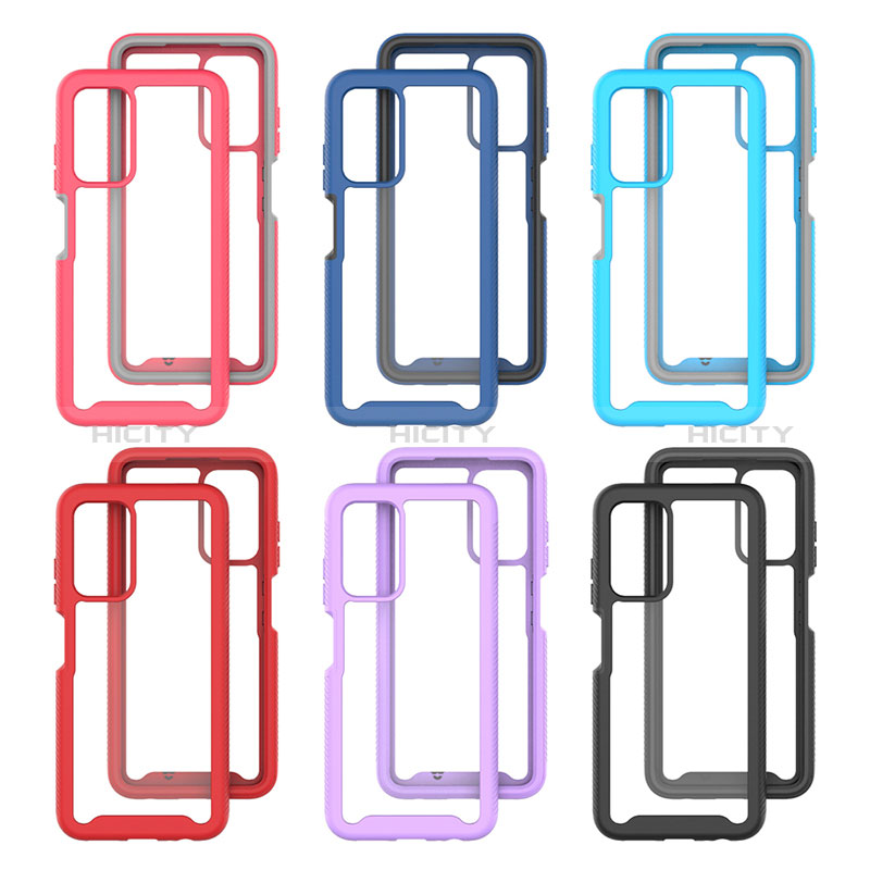 Silicone Transparent Frame Case Cover 360 Degrees ZJ4 for Samsung Galaxy A03s