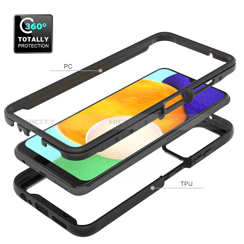 Silicone Transparent Frame Case Cover 360 Degrees ZJ4 for Samsung Galaxy A03s