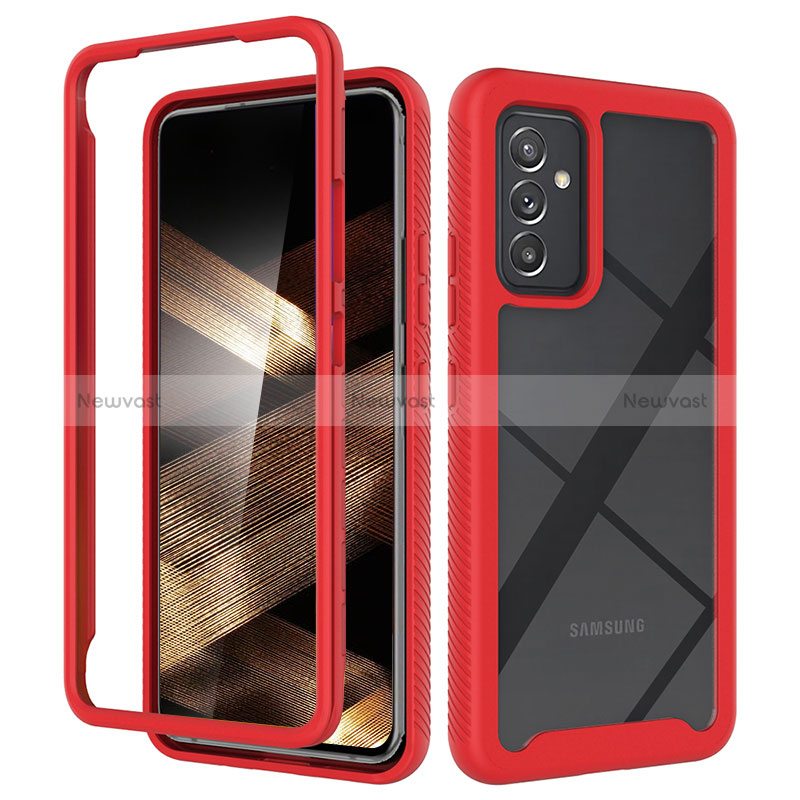 Silicone Transparent Frame Case Cover 360 Degrees ZJ4 for Samsung Galaxy A15 4G Red