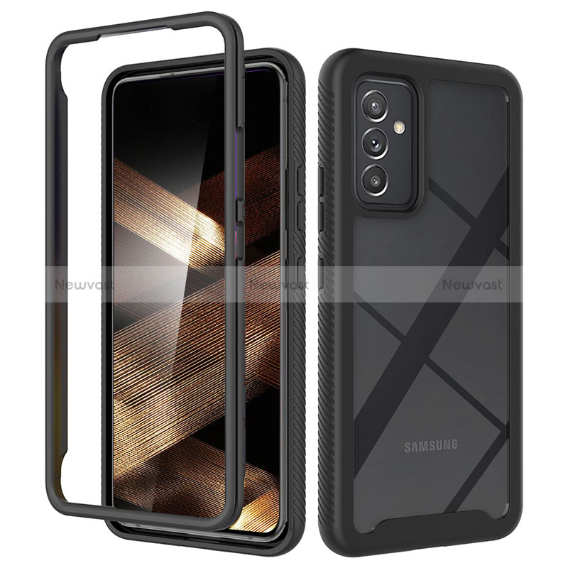 Silicone Transparent Frame Case Cover 360 Degrees ZJ4 for Samsung Galaxy A15 5G Black