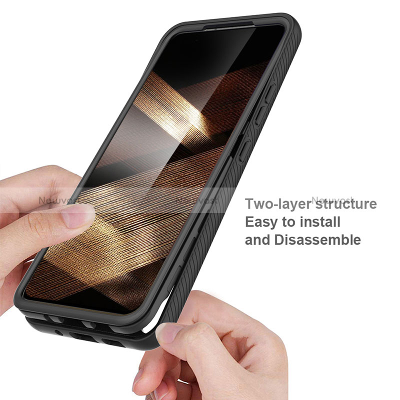 Silicone Transparent Frame Case Cover 360 Degrees ZJ4 for Samsung Galaxy A15 LTE