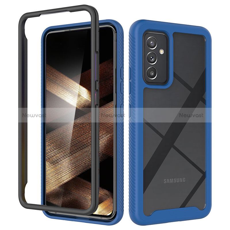 Silicone Transparent Frame Case Cover 360 Degrees ZJ4 for Samsung Galaxy A15 LTE Blue