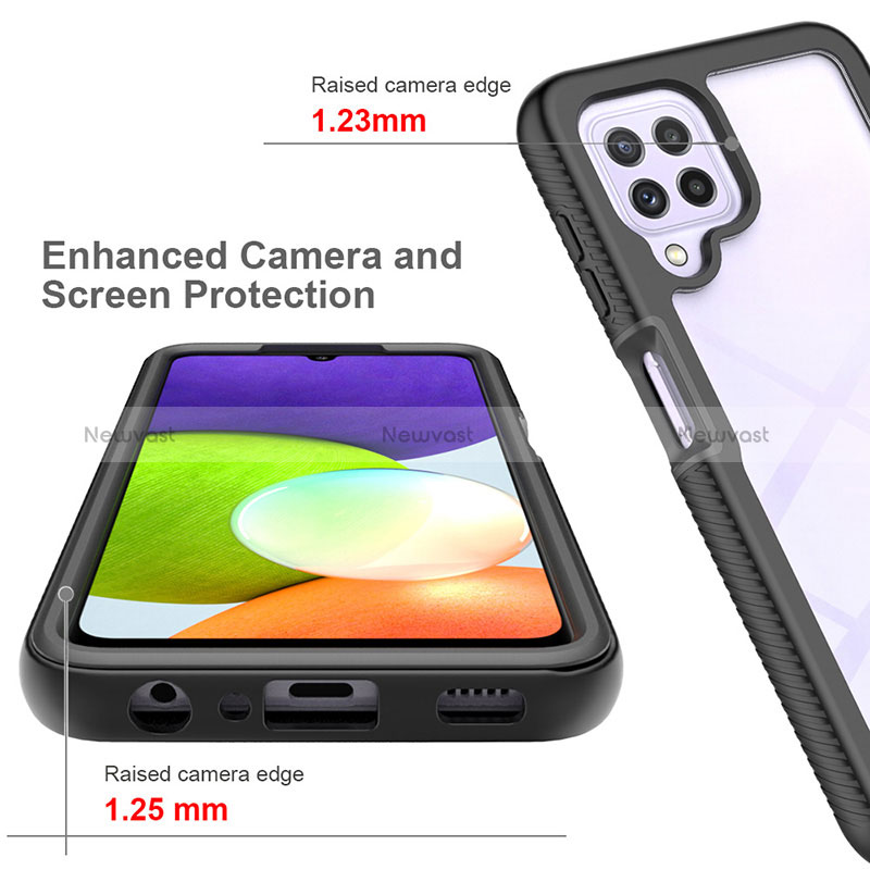 Silicone Transparent Frame Case Cover 360 Degrees ZJ4 for Samsung Galaxy A22 4G