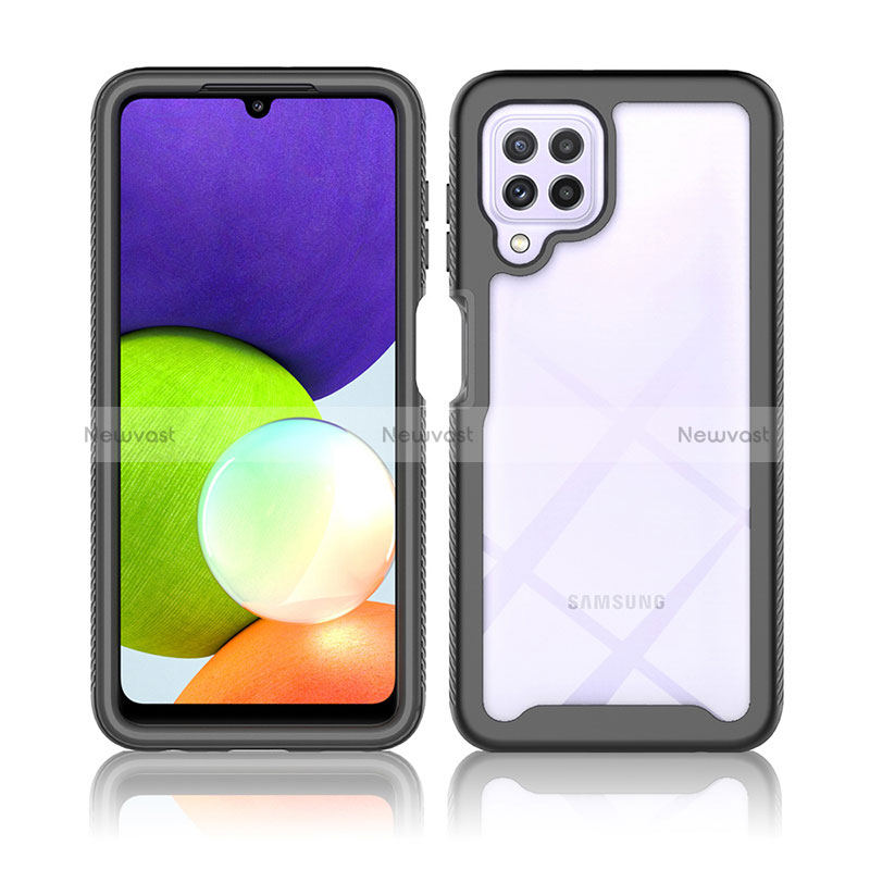 Silicone Transparent Frame Case Cover 360 Degrees ZJ4 for Samsung Galaxy A22 4G