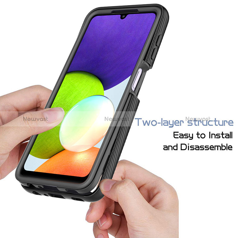 Silicone Transparent Frame Case Cover 360 Degrees ZJ4 for Samsung Galaxy A22 4G