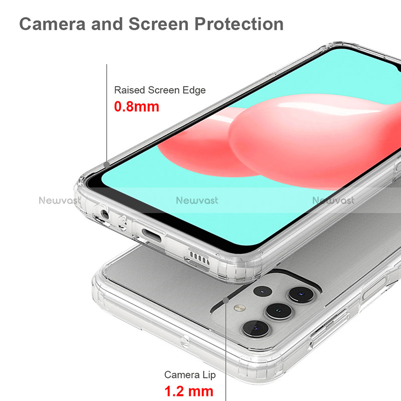 Silicone Transparent Frame Case Cover 360 Degrees ZJ4 for Samsung Galaxy A32 4G