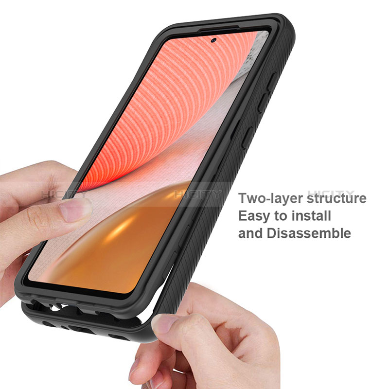 Silicone Transparent Frame Case Cover 360 Degrees ZJ4 for Samsung Galaxy A72 4G