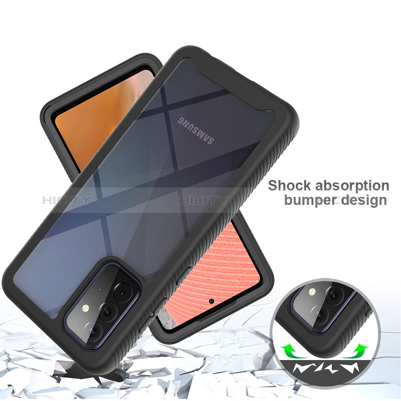 Silicone Transparent Frame Case Cover 360 Degrees ZJ4 for Samsung Galaxy A72 4G