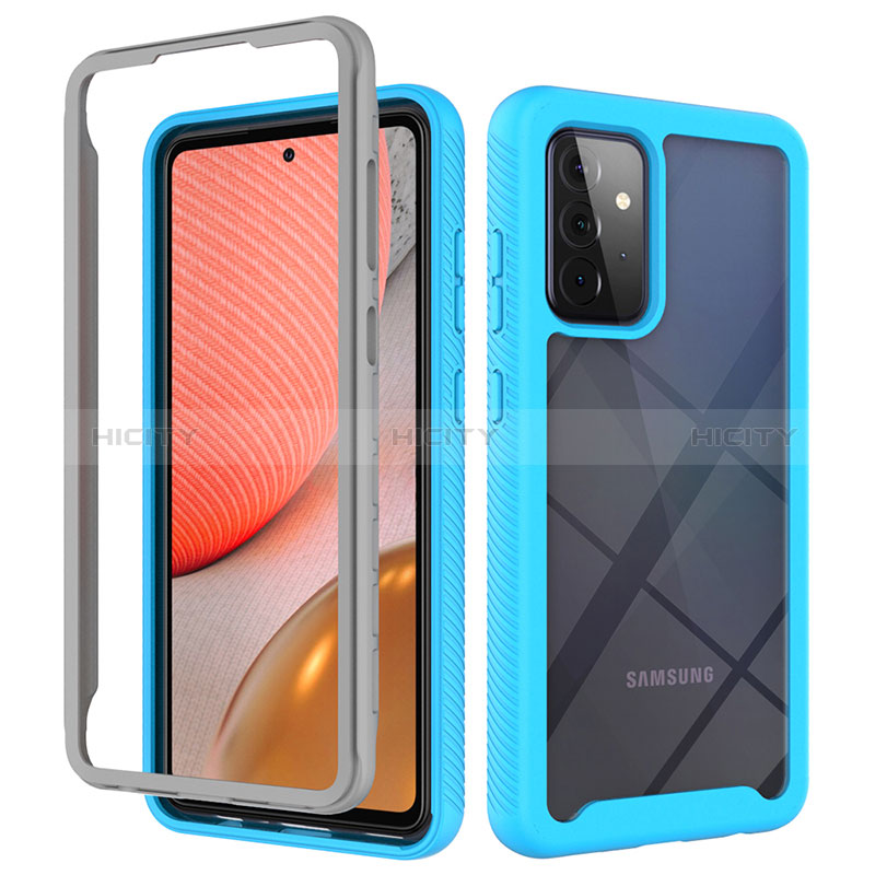 Silicone Transparent Frame Case Cover 360 Degrees ZJ4 for Samsung Galaxy A72 5G