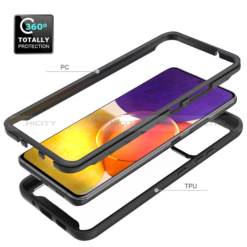 Silicone Transparent Frame Case Cover 360 Degrees ZJ4 for Samsung Galaxy A82 5G