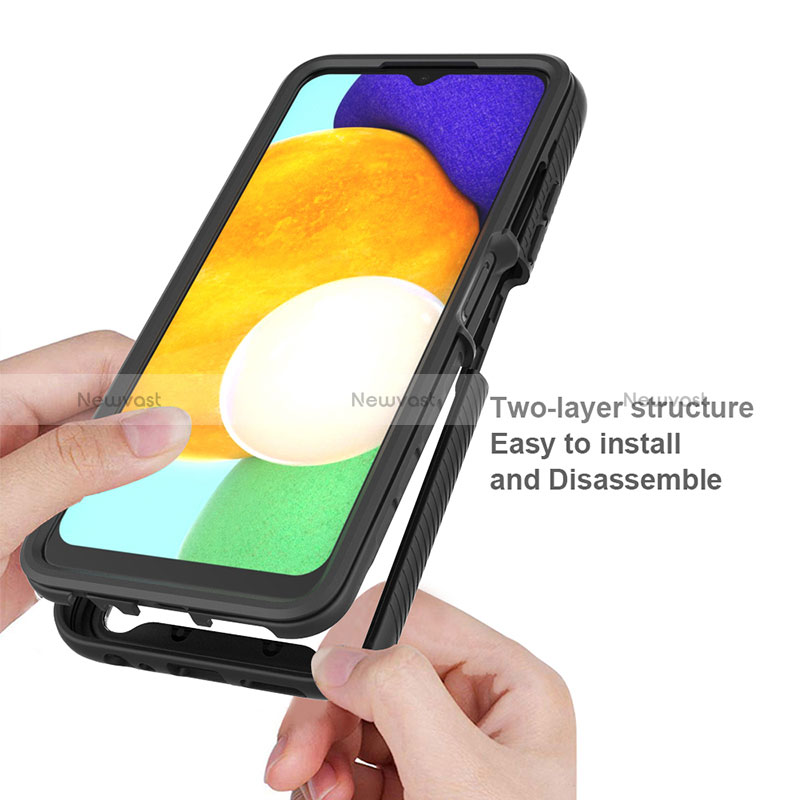 Silicone Transparent Frame Case Cover 360 Degrees ZJ4 for Samsung Galaxy F02S SM-E025F