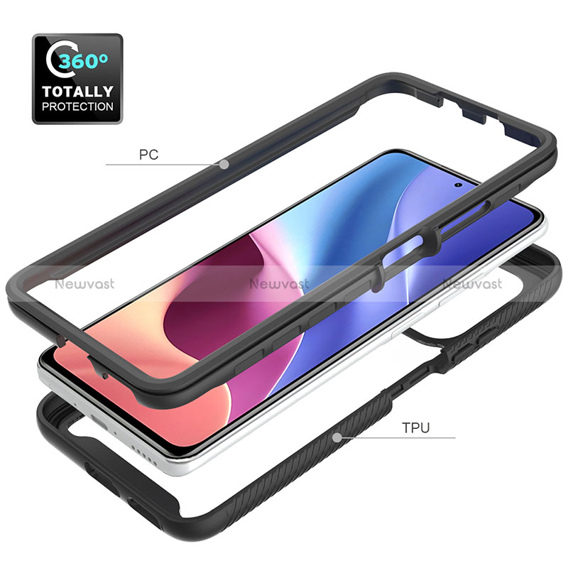 Silicone Transparent Frame Case Cover 360 Degrees ZJ4 for Xiaomi Poco F3 5G