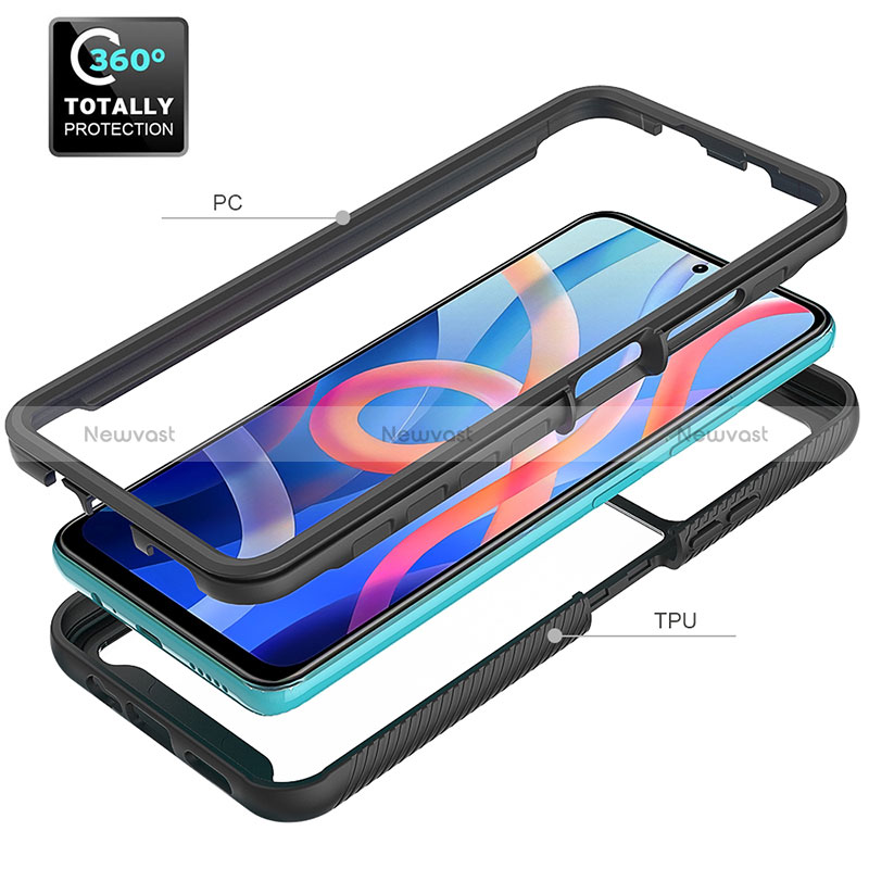 Silicone Transparent Frame Case Cover 360 Degrees ZJ4 for Xiaomi Poco M4 Pro 5G