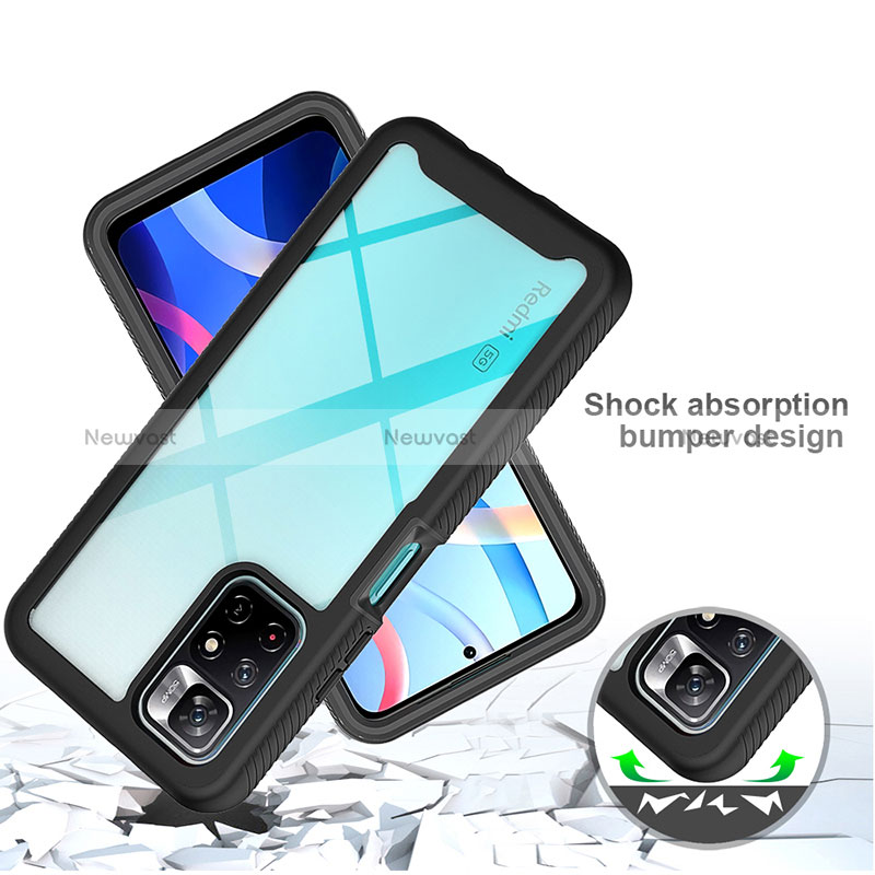 Silicone Transparent Frame Case Cover 360 Degrees ZJ4 for Xiaomi Poco M4 Pro 5G