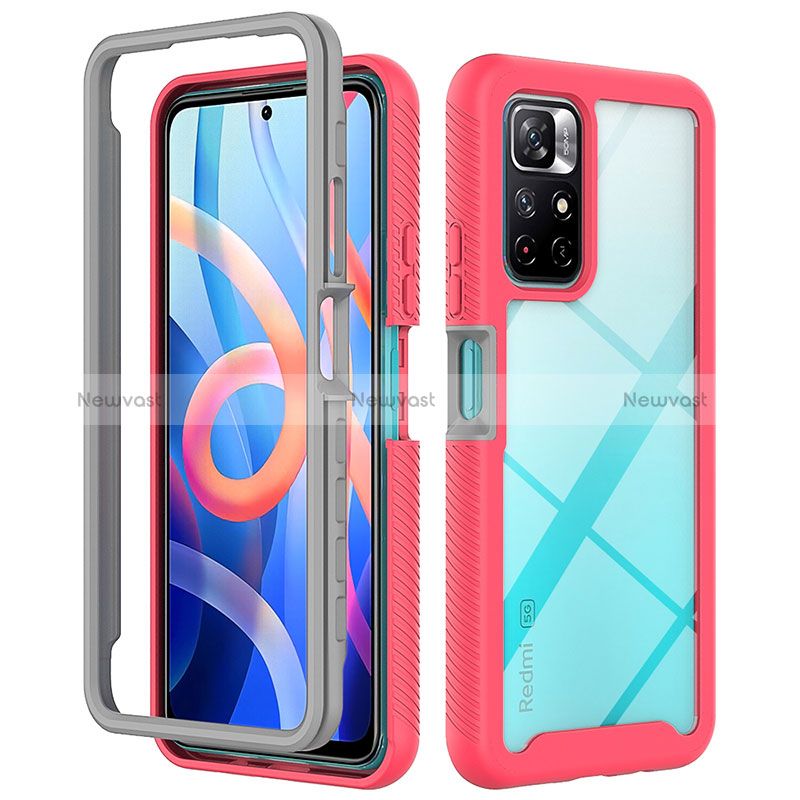 Silicone Transparent Frame Case Cover 360 Degrees ZJ4 for Xiaomi Poco M4 Pro 5G