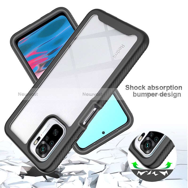 Silicone Transparent Frame Case Cover 360 Degrees ZJ4 for Xiaomi Poco M5S