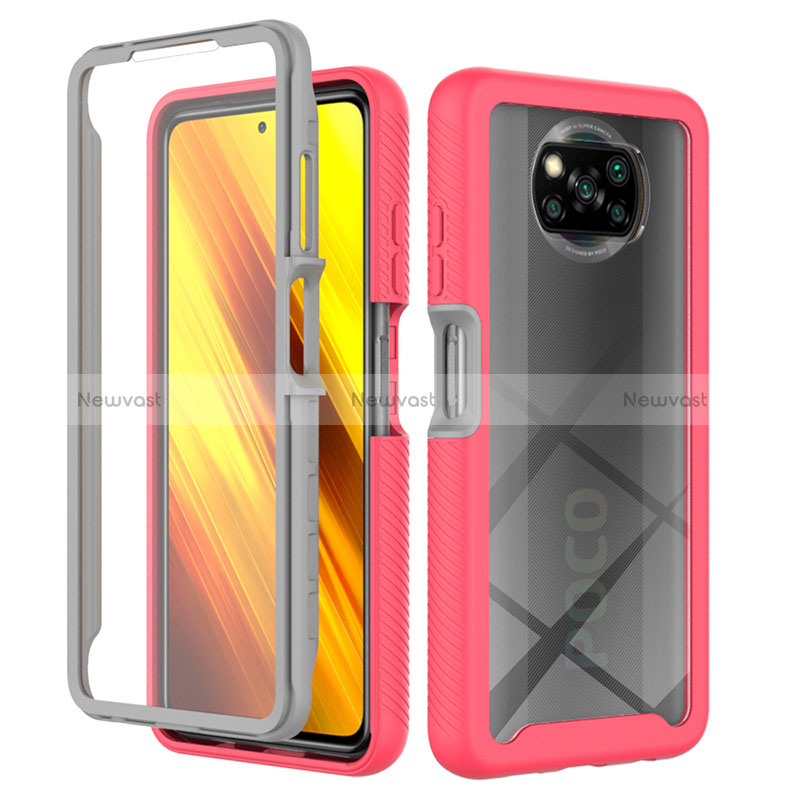 Silicone Transparent Frame Case Cover 360 Degrees ZJ4 for Xiaomi Poco X3 NFC