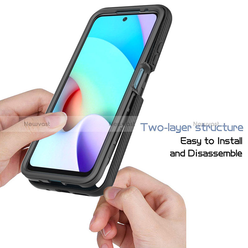 Silicone Transparent Frame Case Cover 360 Degrees ZJ4 for Xiaomi Redmi 10 4G