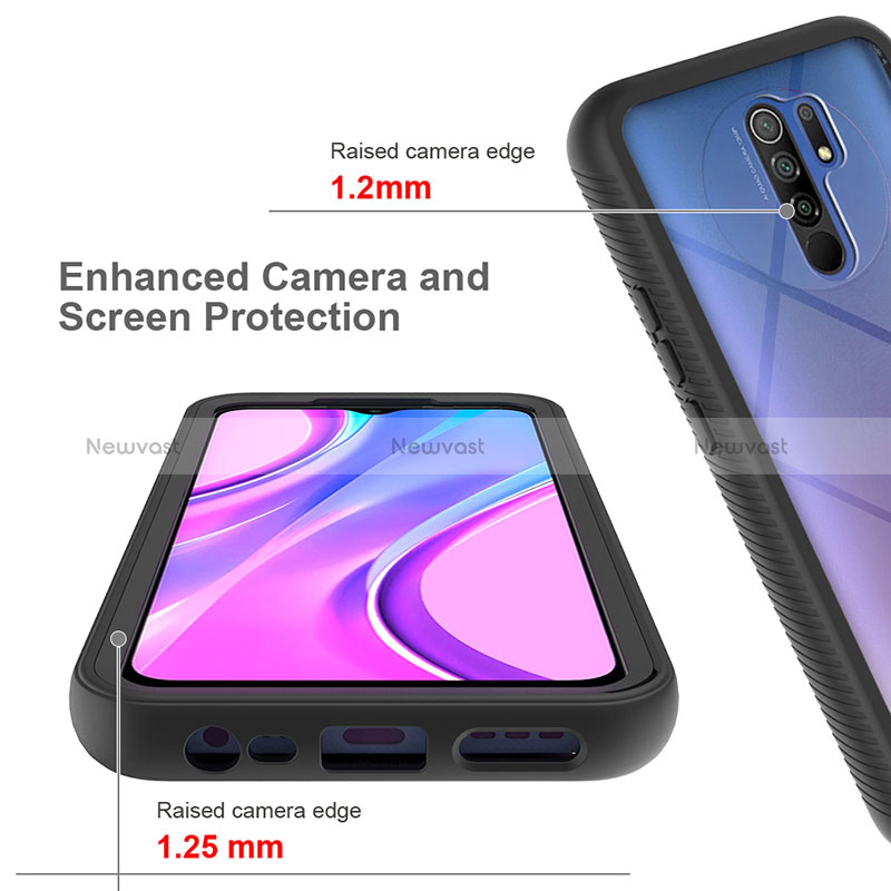 Silicone Transparent Frame Case Cover 360 Degrees ZJ4 for Xiaomi Redmi 9