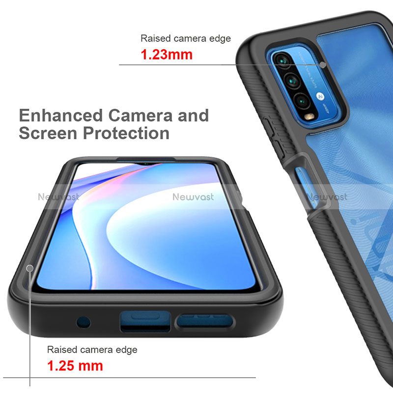 Silicone Transparent Frame Case Cover 360 Degrees ZJ4 for Xiaomi Redmi 9 Power