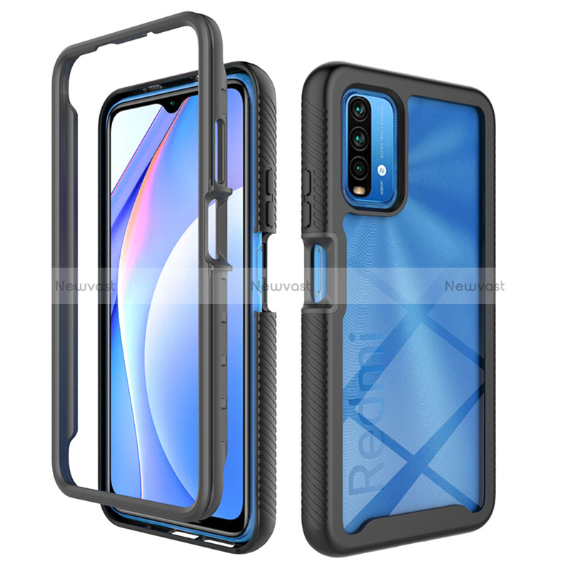 Silicone Transparent Frame Case Cover 360 Degrees ZJ4 for Xiaomi Redmi 9 Power