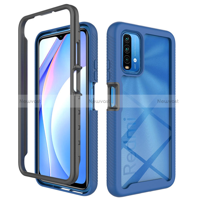 Silicone Transparent Frame Case Cover 360 Degrees ZJ4 for Xiaomi Redmi 9 Power