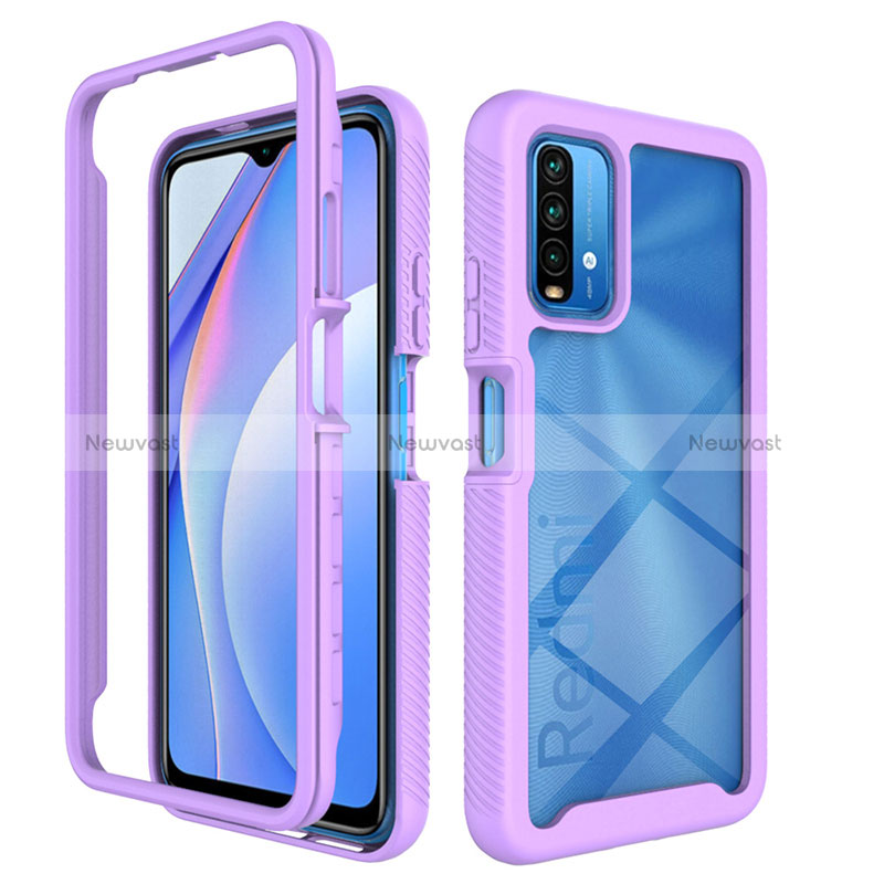 Silicone Transparent Frame Case Cover 360 Degrees ZJ4 for Xiaomi Redmi 9 Power