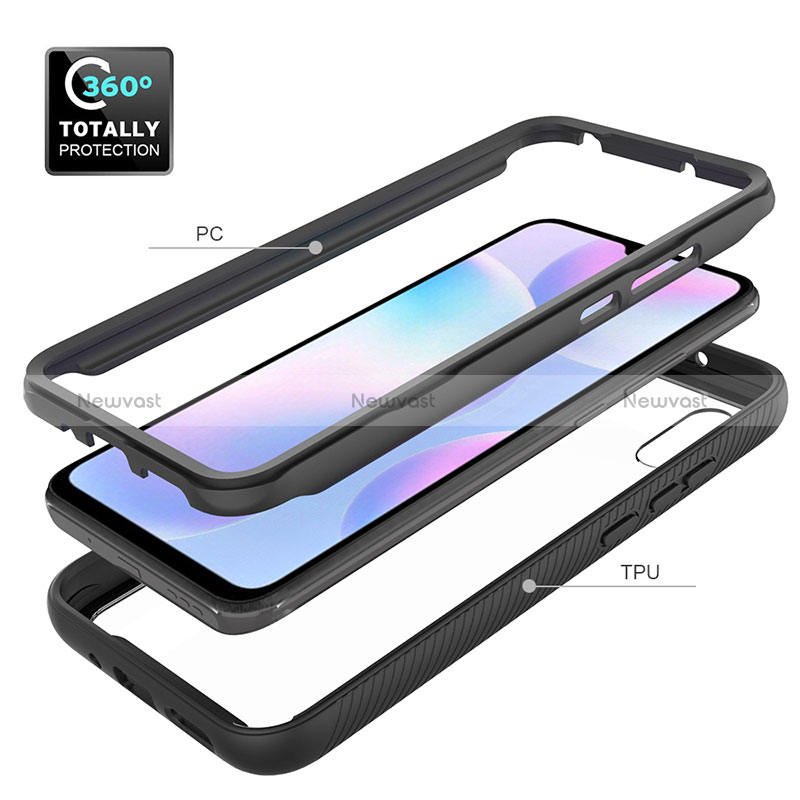 Silicone Transparent Frame Case Cover 360 Degrees ZJ4 for Xiaomi Redmi 9A