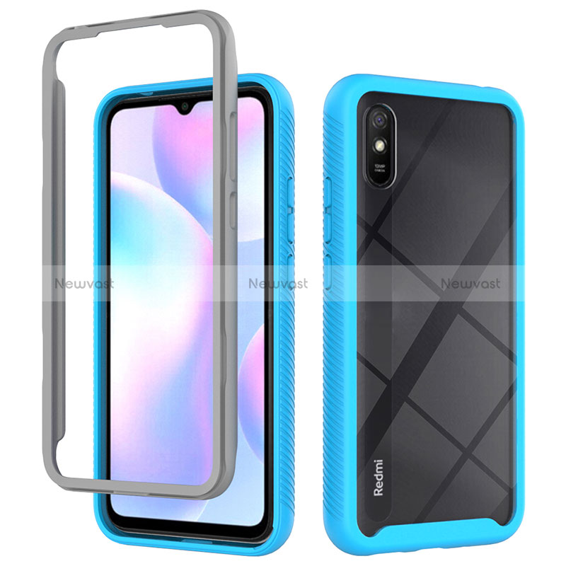 Silicone Transparent Frame Case Cover 360 Degrees ZJ4 for Xiaomi Redmi 9A