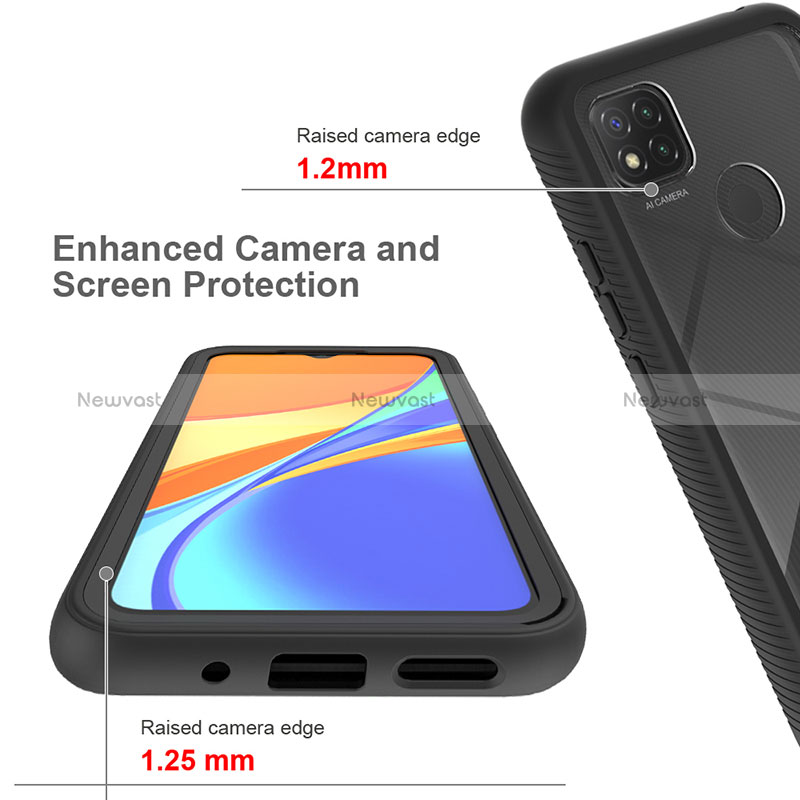 Silicone Transparent Frame Case Cover 360 Degrees ZJ4 for Xiaomi Redmi 9C NFC