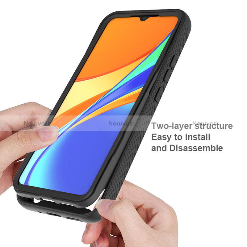 Silicone Transparent Frame Case Cover 360 Degrees ZJ4 for Xiaomi Redmi 9C NFC