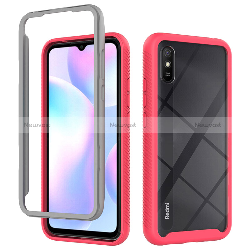 Silicone Transparent Frame Case Cover 360 Degrees ZJ4 for Xiaomi Redmi 9i