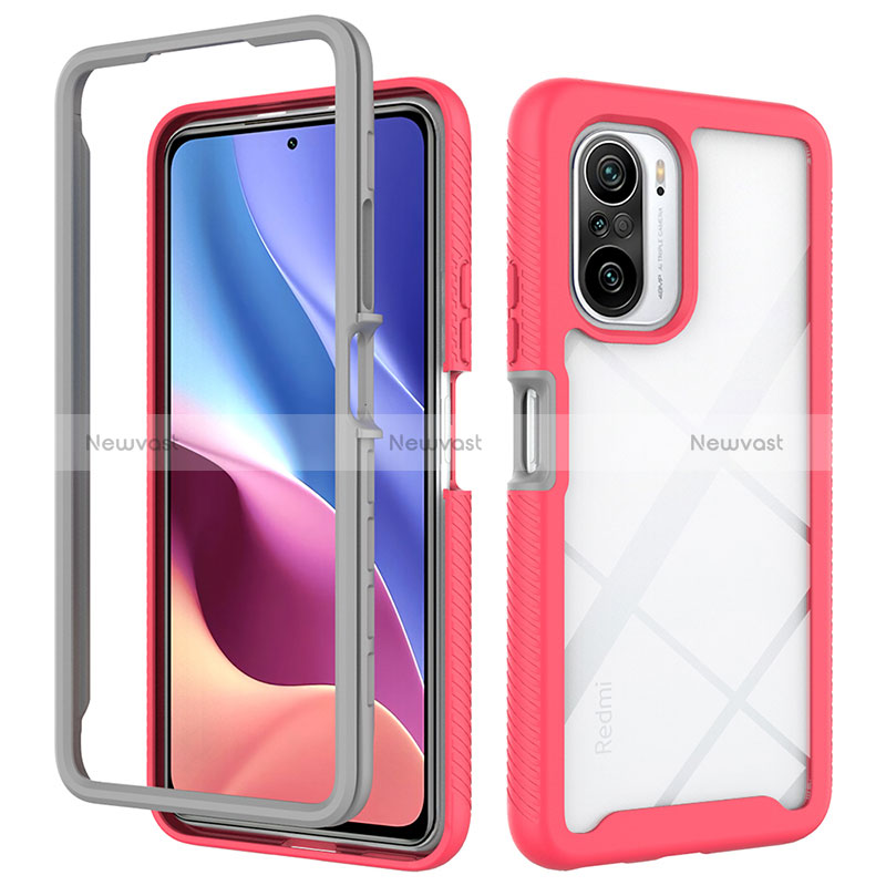 Silicone Transparent Frame Case Cover 360 Degrees ZJ4 for Xiaomi Redmi K40 Pro+ Plus 5G