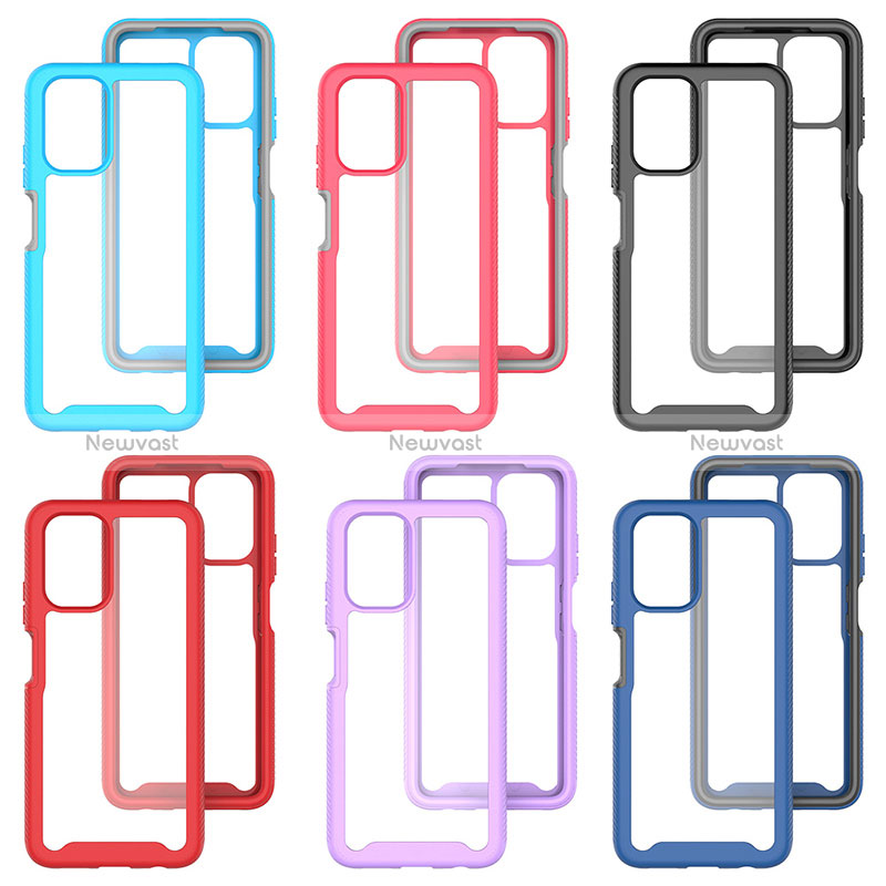 Silicone Transparent Frame Case Cover 360 Degrees ZJ4 for Xiaomi Redmi Note 10 4G