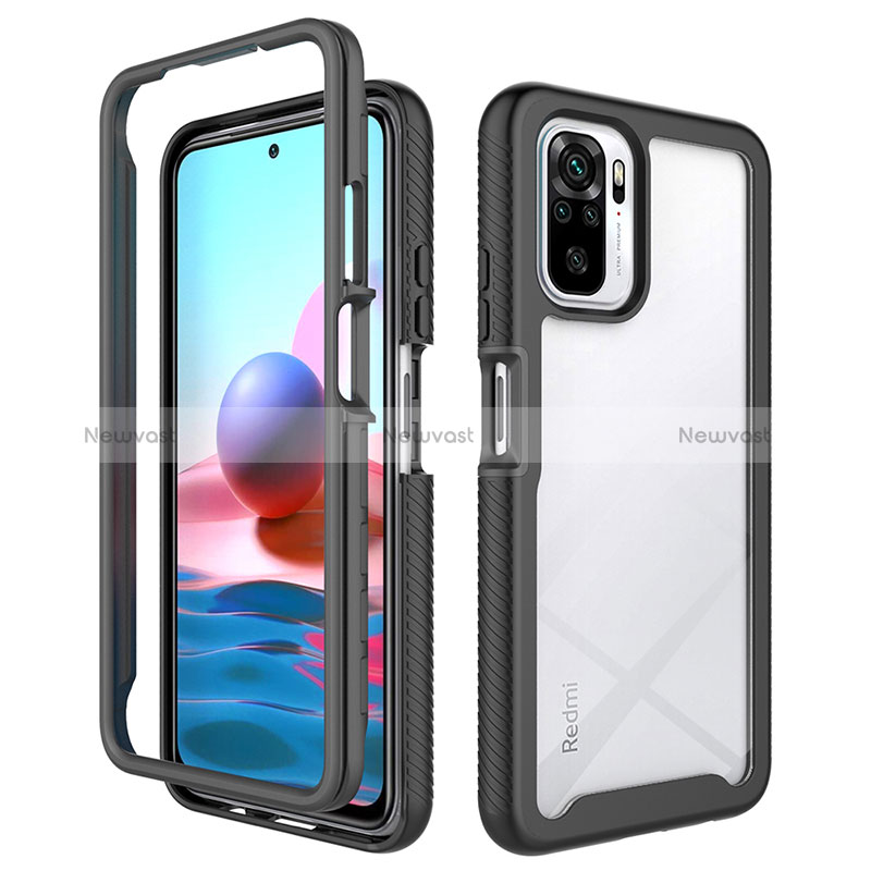 Silicone Transparent Frame Case Cover 360 Degrees ZJ4 for Xiaomi Redmi Note 10 4G