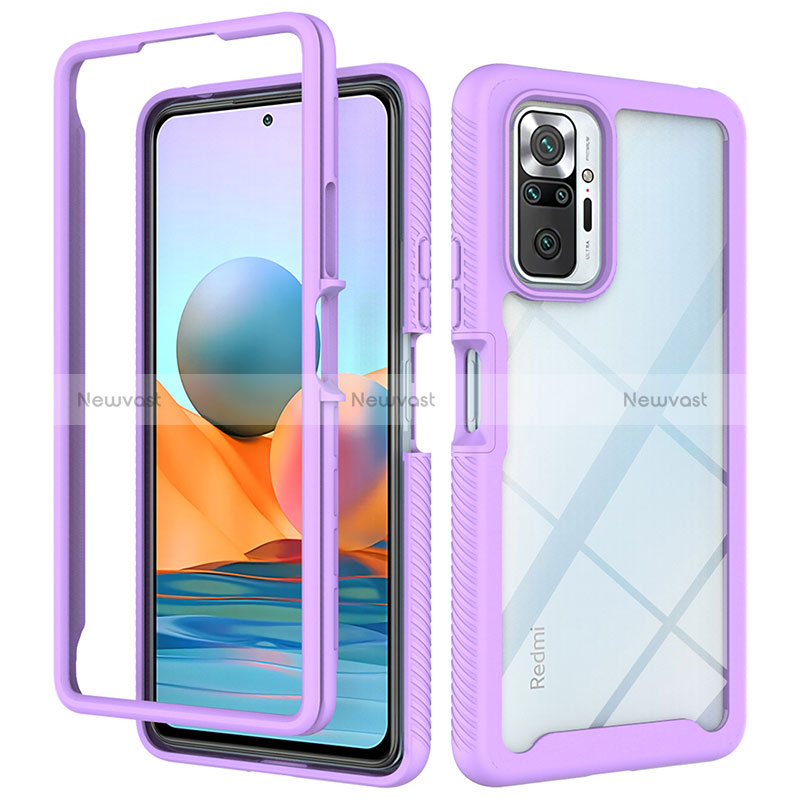 Silicone Transparent Frame Case Cover 360 Degrees ZJ4 for Xiaomi Redmi Note 10 Pro 4G