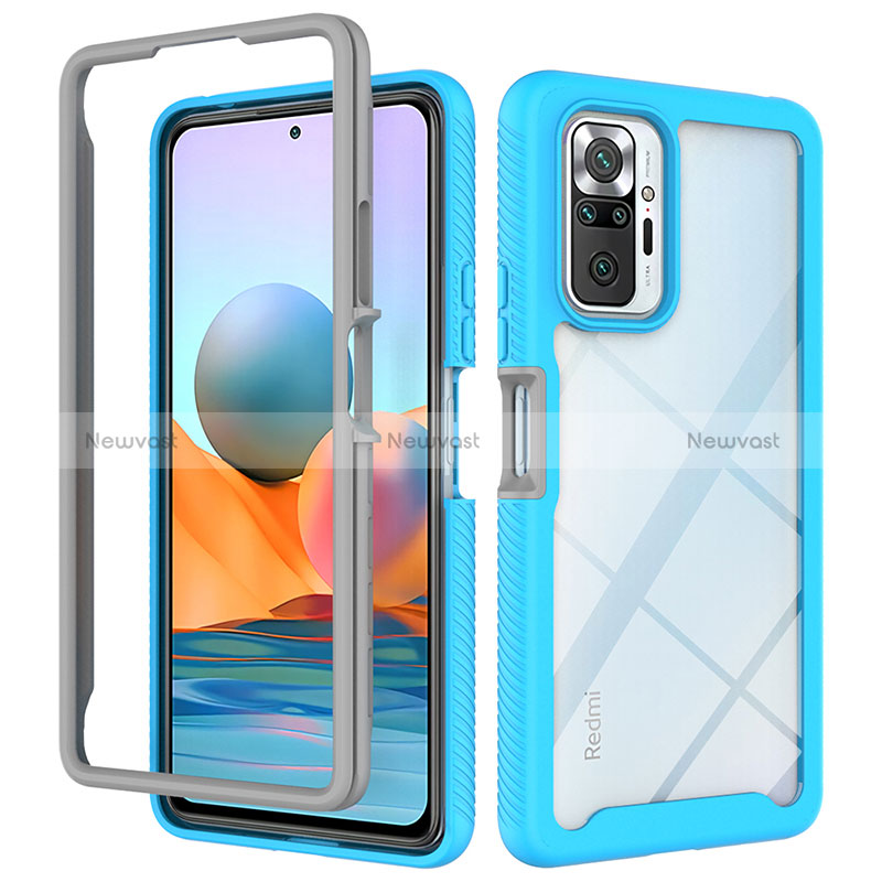 Silicone Transparent Frame Case Cover 360 Degrees ZJ4 for Xiaomi Redmi Note 10 Pro 4G