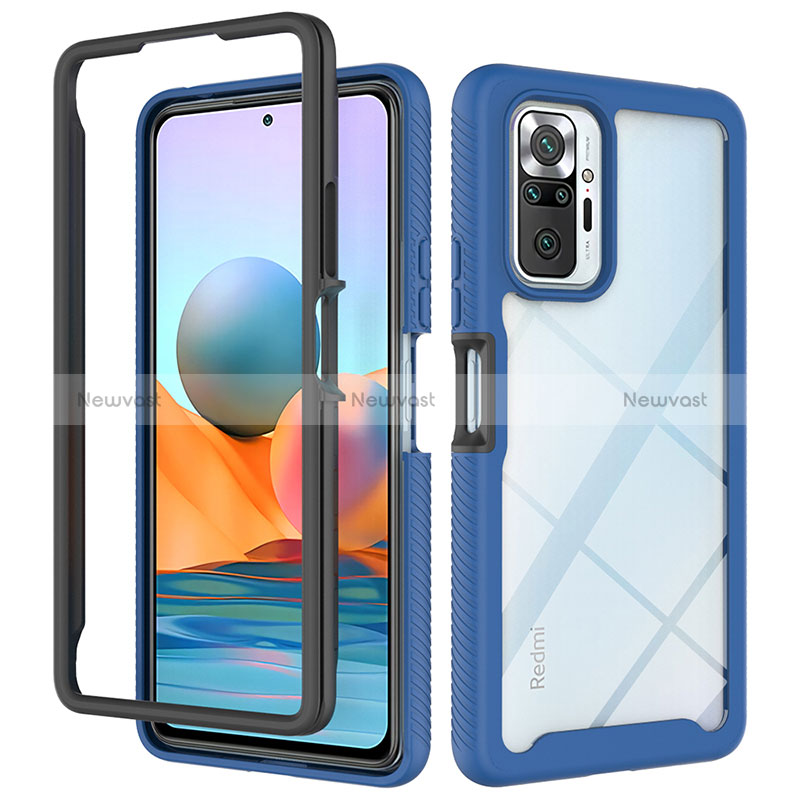 Silicone Transparent Frame Case Cover 360 Degrees ZJ4 for Xiaomi Redmi Note 10 Pro Max